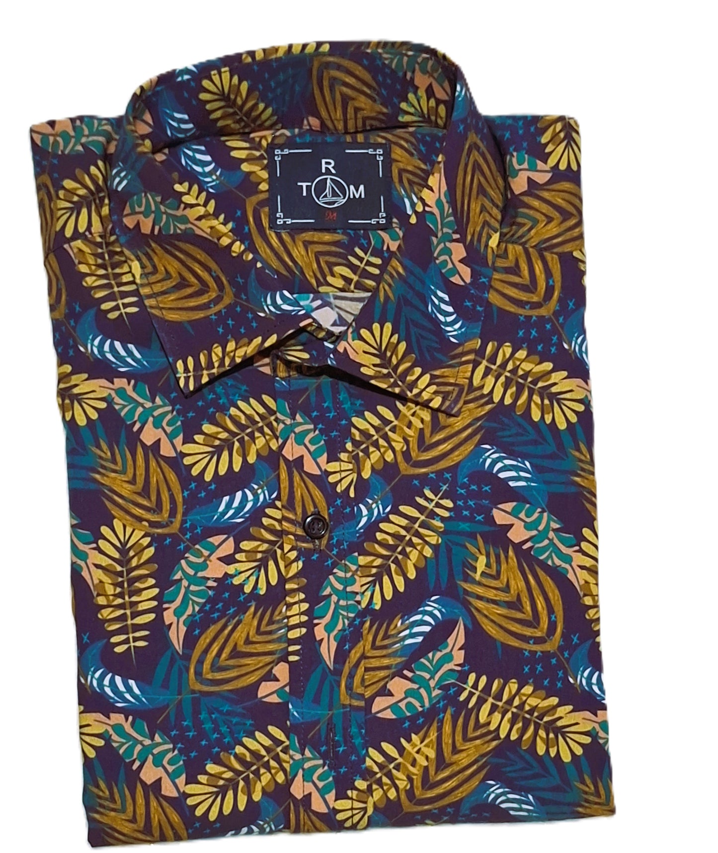 chemise homme à imprimé tropical – élégance colorée avec motifs feuilles et fleurs