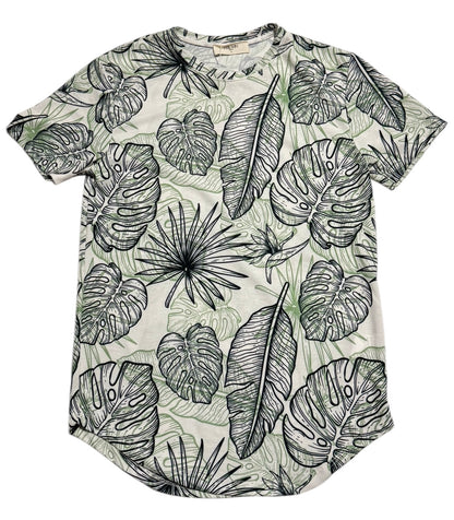 T-shirt Homme Tropical à Imprimé Feuilles - Style Léger et Confortable pour le Climat Tropical