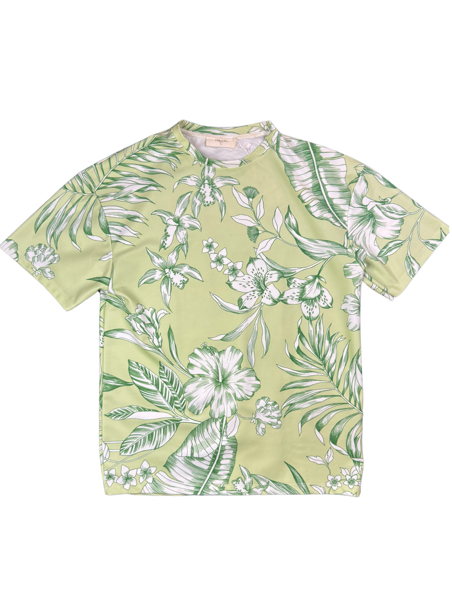 tee-shirt vert fleur