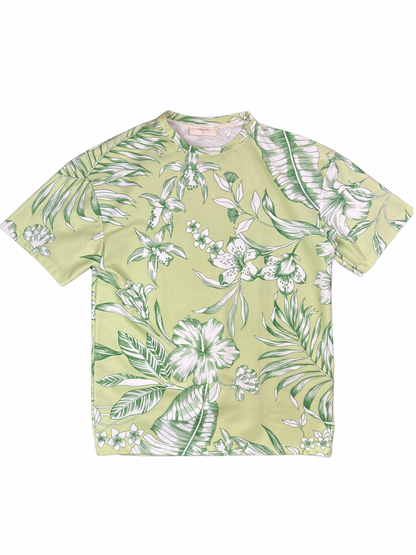 Tee-shirt vert fleur